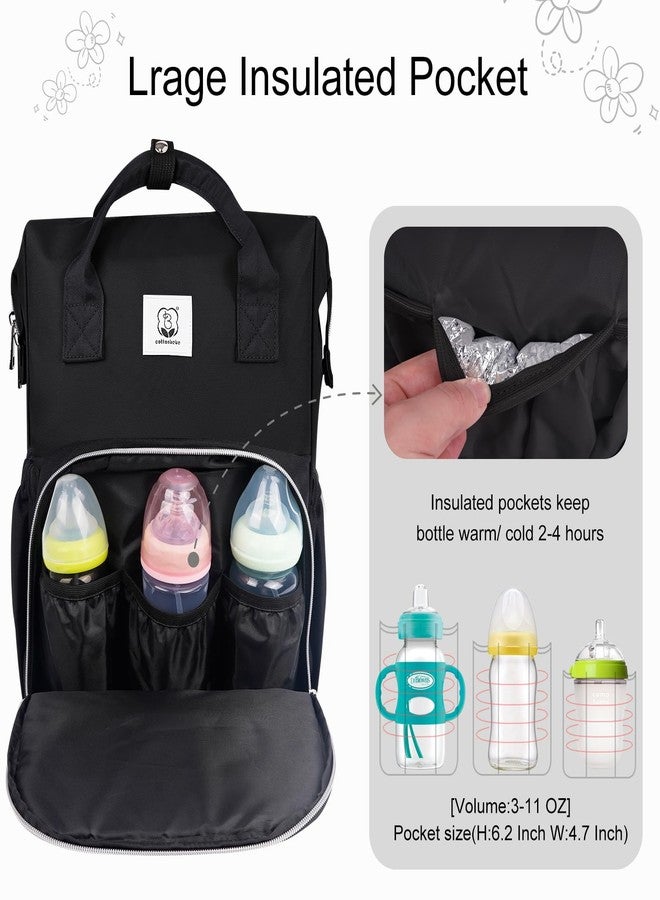 COTTONBEBE Diaper Bag with Changing Pad, Large Baby Bags Backpack with Stroller Straps & Insulated Pockets, Multifunction Waterproof Travel Diapers Back pack for Women & Man, Black - Image 4