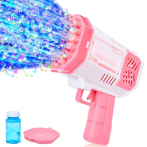 Sloosh Bubble Machine Toy for Kids Rocket Shape Bubble Gun for Kids Ages 48 Gifts Adults Party Favors Summer Wedding Easter - Image 1