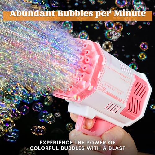 Sloosh Bubble Machine Toy for Kids Rocket Shape Bubble Gun for Kids Ages 48 Gifts Adults Party Favors Summer Wedding Easter - Image 5