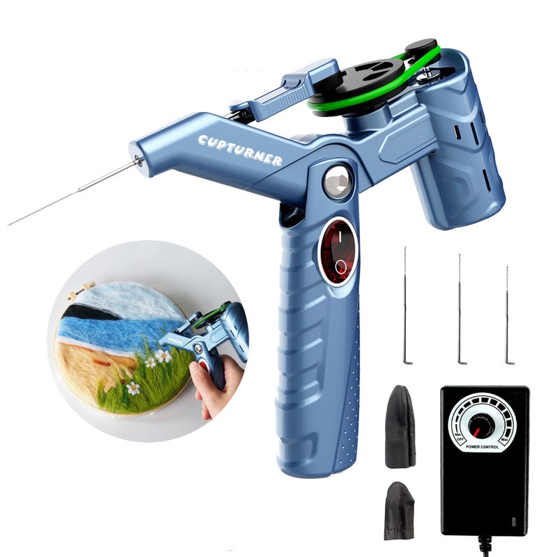 CUPTURNER Needle Felting Machine for Quick Felting Electric Felting Needle Machine Kit with Speed Control Needle Felting Tool for Wool Painting and Felted Animals Pink 