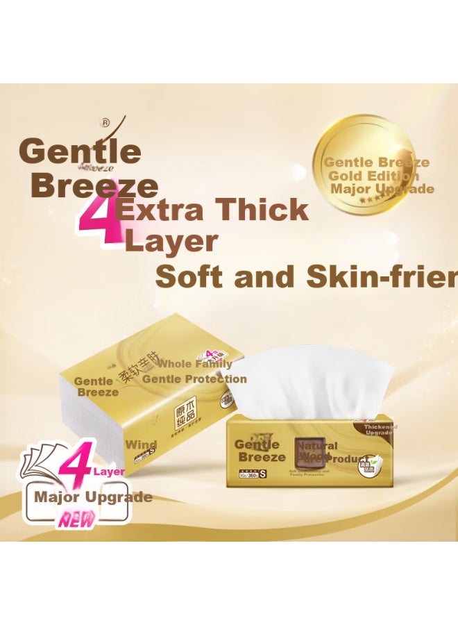 App Single-ply Original Wood Gold Series 4-ply 90 Sheets*6 Packs Facial Tissue Br64sje4 - Image 3