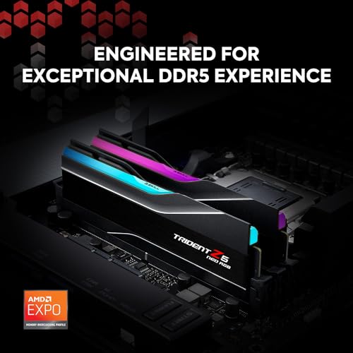G.SKILL Trident Z5 Neo RGB Series DDR5 RAM (AMD Expo) 32GB (2x16GB) 6000MT/s CL26-36-36-96 1.45V Desktop Computer Memory U-DIMM - Matte Black (F5-6000J2636H16GX2-TZ5NR) - Image 2