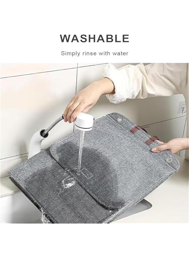 HOOKOR Wall-Mounted Collapsible Laundry Basket, Foldable Dirty Clothes Basket with Lid and Handle, Slim Hanging Laundry Hamper Laundry Bag, Large Washing Basket (Grey) - Image 5