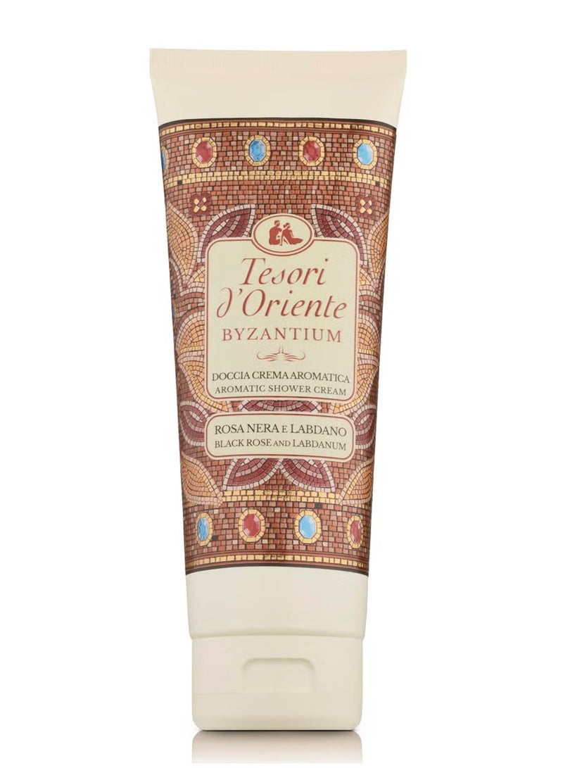 Tesori d'Oriente Byzantium Aromatic Shower Cream, with Black Rose and Labdanum 250ml - Image 1