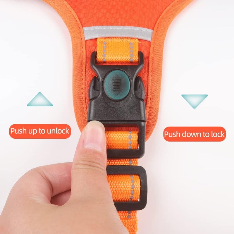 Le Pet New Dog Chest Harness Vest Type Reflective Big Dog Chest Harness Explosion-Proof Dog Leash (M, Black) - Image 4
