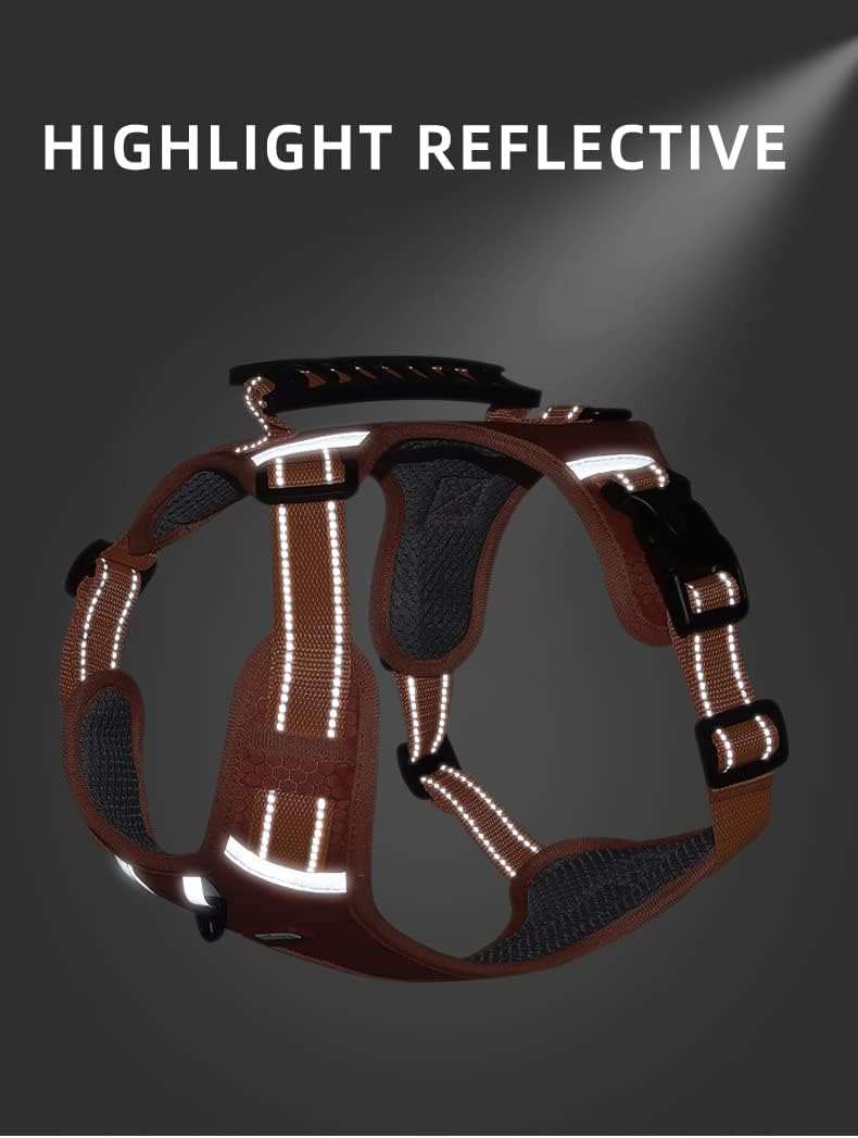 Le Pet New Dog Chest Harness Vest Type Reflective Big Dog Chest Harness Explosion-Proof Dog Leash (M, Black) - Image 2