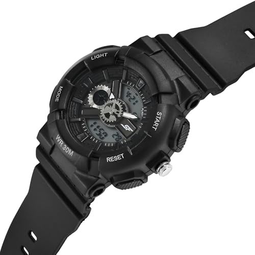 Sonata SF Unisex Classic Black Watch with Silver Accents - Timeless Elegance for Every Occasion-87057PP05 - Image 2