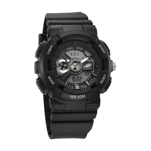 Sonata SF Unisex Classic Black Watch with Silver Accents - Timeless Elegance for Every Occasion-87057PP05 - Image 1