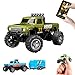 YKLWORLD Mini Monster Truck 164 Scale Remote Control Car with Lights 24GHz OffRoad RC Truck USB Rechargeable RC Car with Adjustable Speed for Kids Indoor Outdoor Racing Olive Green - Image 2