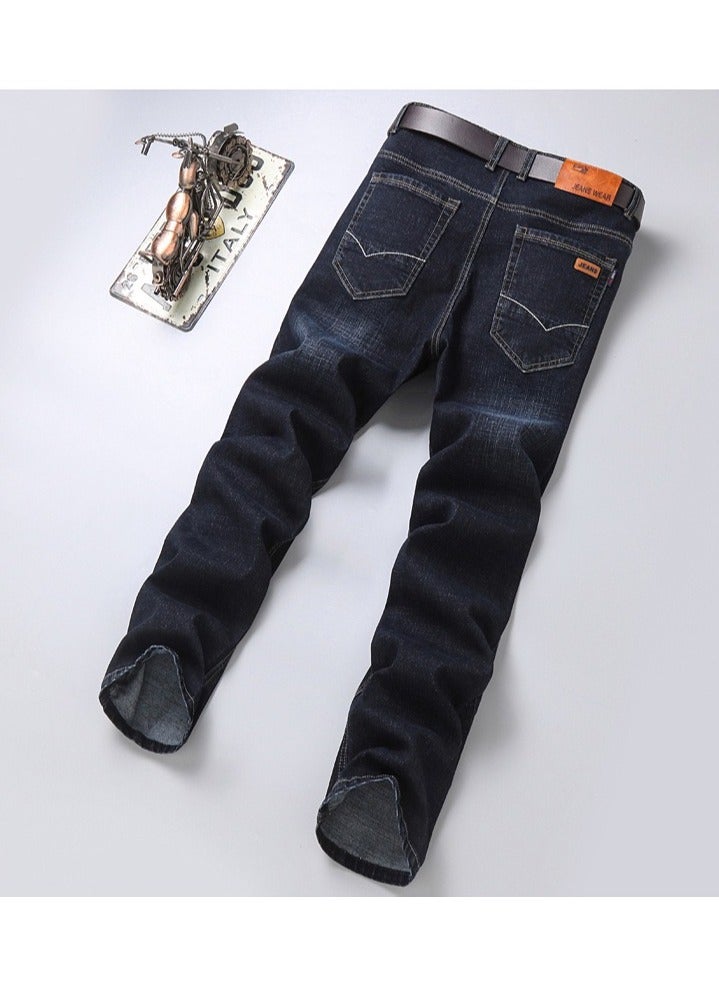 بنطلون جينز للرجال جينز نحيل مستقيم مخروطي الشكل تناسب العمل والترفيه - Image 2