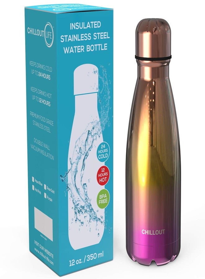 تشيل أوت لايف زجاجة مياه تشيل آوت لايف المصنوعة من الفولاذ المقاوم للصدأ للأطفال للمدرسة: زجاجة كولا معزولة بجدار مزدوج سعة 12 أونصة، مناسبة للمشروبات الباردة والساخنة، زجاجة رياضية معدنية خالية من مادة BPA للأولاد والبنات والنساء - Image 2