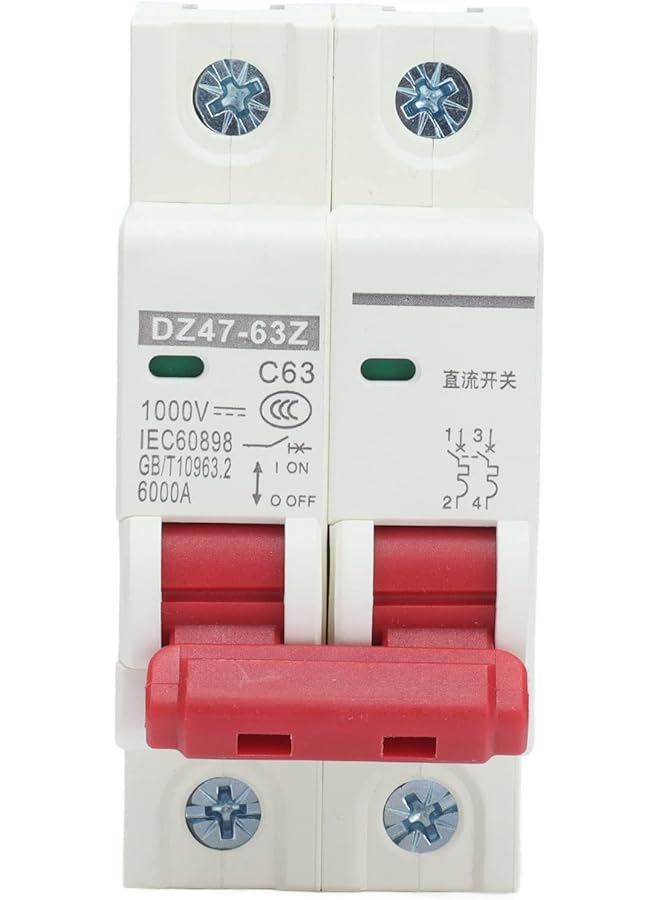 PROMASS promass Miniature Air Circuit Breaker, 63A DC 1000V 2P Low Voltage 6000A Short Circuit Breaking DIN Rail Mount Circuit Breaker  - Image 1