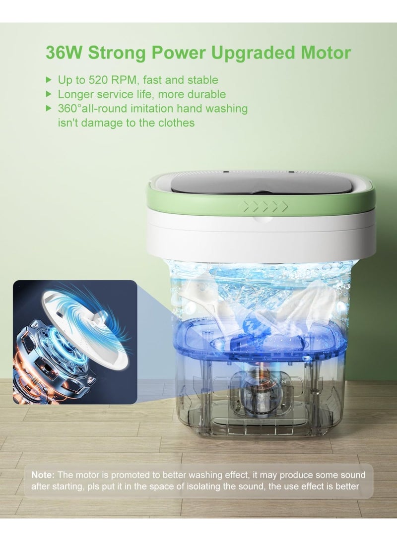 Portable Washing Machine, 12L Large Capacity Foldable Washing Machine with Drain Basket, 3 Modes Timing Cleaning, Deep Cleaning of Socks, Baby Clothes, Towels and Small Items - Image 2