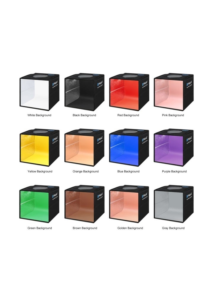 PULUZ PULUZ 25 CM FOLDING HIGH 97 CRI RING LIGHT PHOTO LIGHTING STUDIO SHOOTING TENT BOX KIT WITH 6 COLORS BACKDROPS BLACK PU5025B  - Image 2