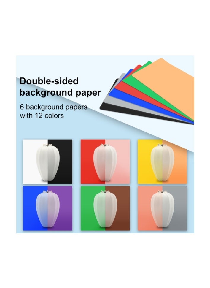 PULUZ PULUZ 25 CM FOLDING HIGH 97 CRI RING LIGHT PHOTO LIGHTING STUDIO SHOOTING TENT BOX KIT WITH 6 COLORS BACKDROPS BLACK PU5025B  - Image 3