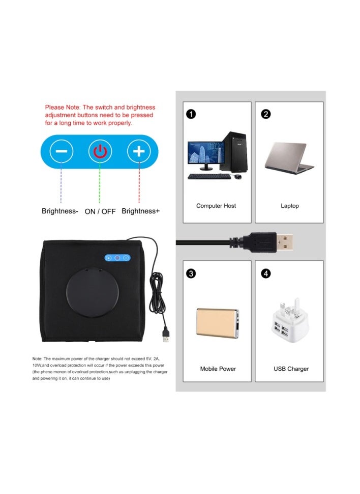 PULUZ PULUZ 25 CM FOLDING HIGH 97 CRI RING LIGHT PHOTO LIGHTING STUDIO SHOOTING TENT BOX KIT WITH 6 COLORS BACKDROPS BLACK PU5025B  - Image 4