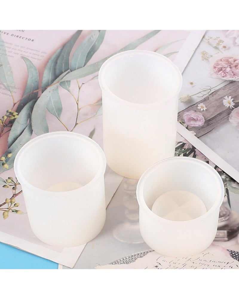 Snoogg 4 Tea Light Candle Silicone Mold Combo of 4 Molds 3 of Round and one 4 inch Oval Edge Set of Four Mould - Image 1