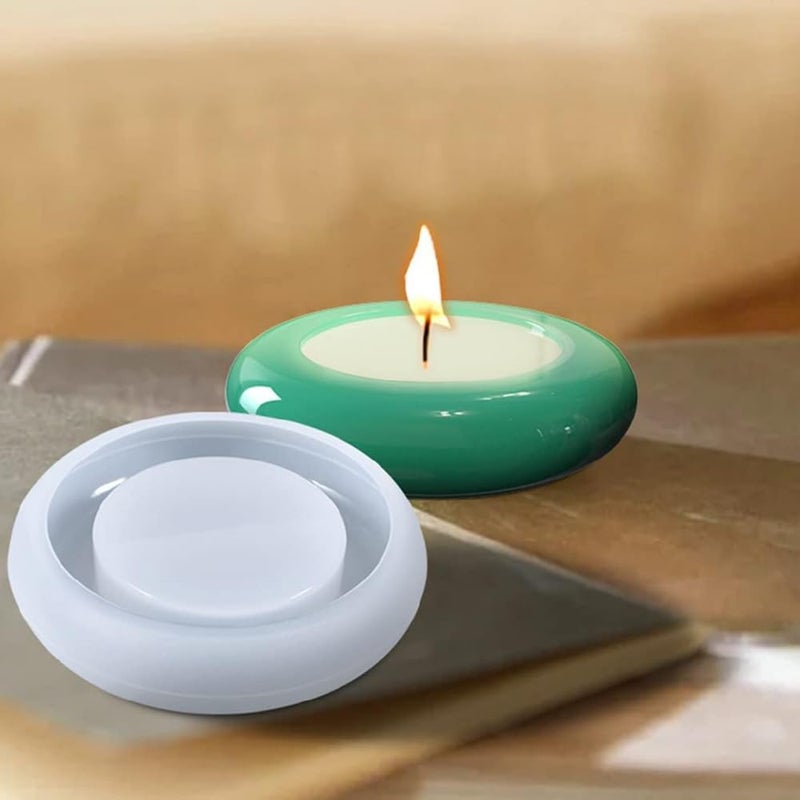 Snoogg 4 Tea Light Candle Silicone Mold Combo of 4 Molds 3 of Round and one 4 inch Oval Edge Set of Four Mould - Image 5