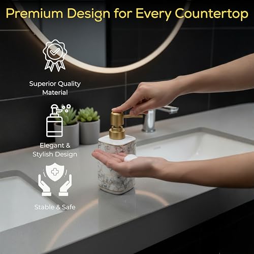 TAGROCK Ceramic Liquid Handwash Soap Dispenser Pump for Bathroom/Kitchen - 250ml, Pack of 1 (White) - Image 4