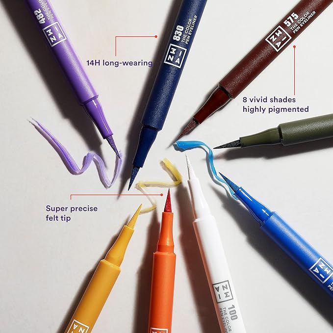 3INA MAKEUP The Color Pen Eyeliner 575 Brown Liquid Eyeliner 10h Longwear Smudgeproof Formula for Sensitive Eyes Precise Felt Tip Matte Liner Vegan Cruelty Free - Image 3