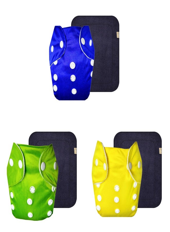 حفاضات قماشية دمبلدو لايت مع حشوة سوداء (عبوة من 3 قطع) | شعور بالجفاف والراحة | مانعة للتسرب | سريعة الجفاف | مناسبة للارتداء طوال اليوم | من 3 أشهر إلى سنتين | للجنسين - Image 1