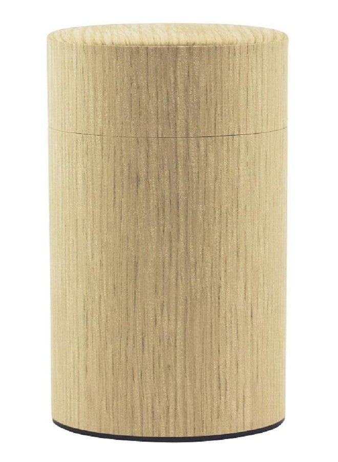KOTODO Natural Wood Tea Tin Canister : Oak/Long 7oz (200g), Japan - Image 1