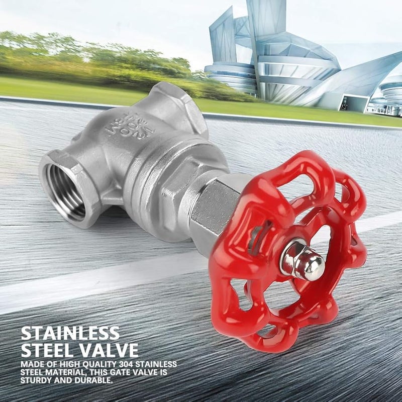 DN15 304 Stainless Steel Gate Valve BSPP G1/2 Heavy Duty For Water Oil Gas - Image 2