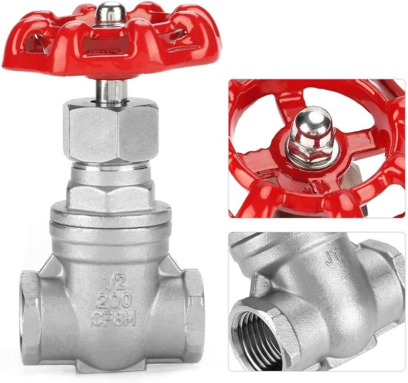 DN15 304 Stainless Steel Gate Valve BSPP G1/2 Heavy Duty For Water Oil Gas - Image 4