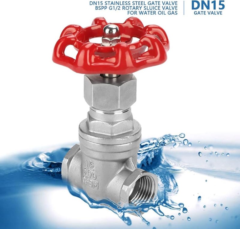 DN15 304 Stainless Steel Gate Valve BSPP G1/2 Heavy Duty For Water Oil Gas - Image 3