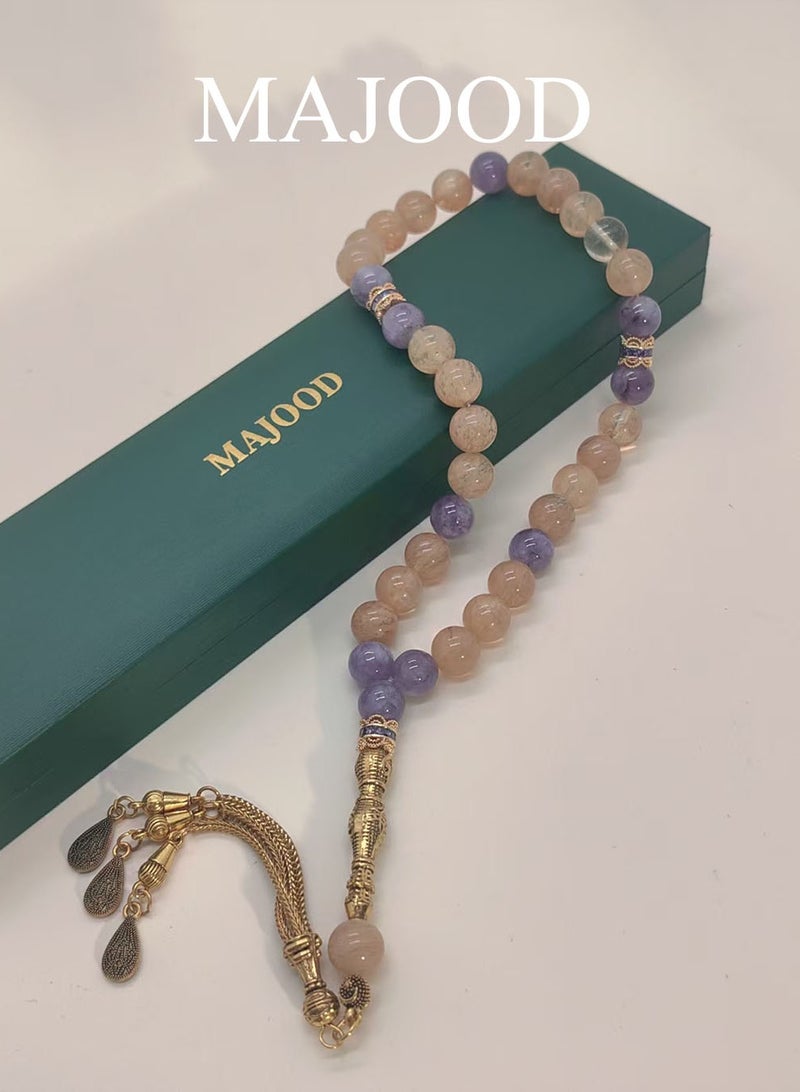 MAJOOD Original Design/33 Natural Crystal Prayer Beads/Tasbih/10 mm - Image 1