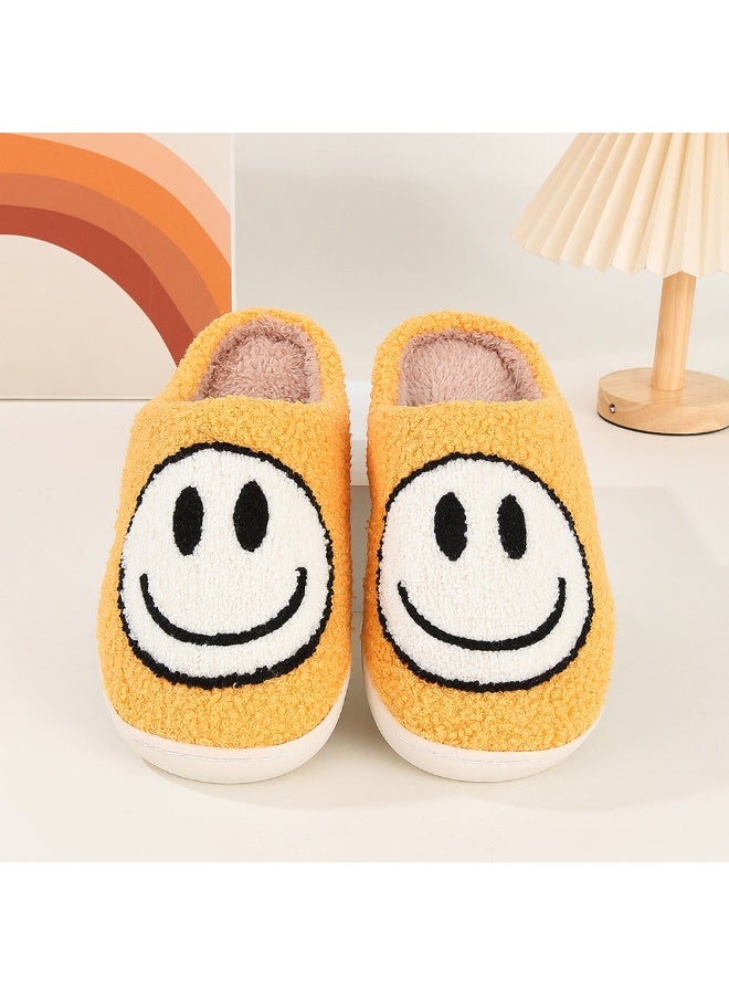 Cute Smiley Face Thicken Indoor Slippers Unisex Comfy Anti-slip House Bedroom Fuzzy Shoes Rubber Sole Mute Slippers For Indoor Or Outdoor - Image 2