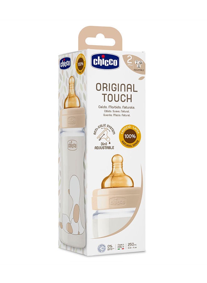 NIBEMINENT Original Touch Feeding Bottle 250ml Adjustable Flow 2m+ Latex, Neutral  - Image 4