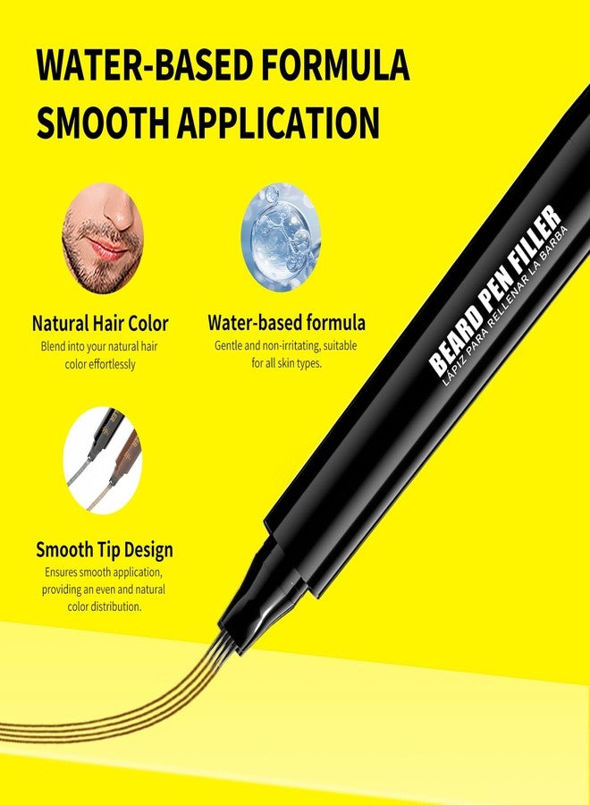 Gowwim Waterproof and Sweatproof Beard Pen, Precisely Fills in Beard Gaps to Create a Thick and Lush Beard Effect Suitable for All Beards (Black) - Image 3