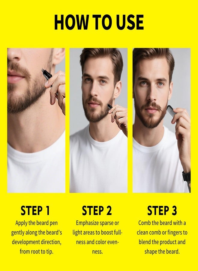 Gowwim Waterproof and Sweatproof Beard Pen, Precisely Fills in Beard Gaps to Create a Thick and Lush Beard Effect Suitable for All Beards (Black) - Image 5