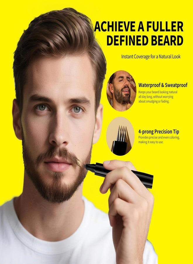 Gowwim Waterproof and Sweatproof Beard Pen, Precisely Fills in Beard Gaps to Create a Thick and Lush Beard Effect Suitable for All Beards (Black) - Image 2