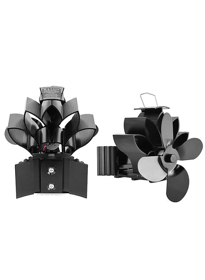 Wood Stove Fan Heat Powered Non-Electric Lotus Shaped Heat Distribution 4-Blade Silent Flue Pipe Hanging Fireplace Fan with Magnetic Thermometer for Home Wood Burning Stove/Log Burner  - Image 3