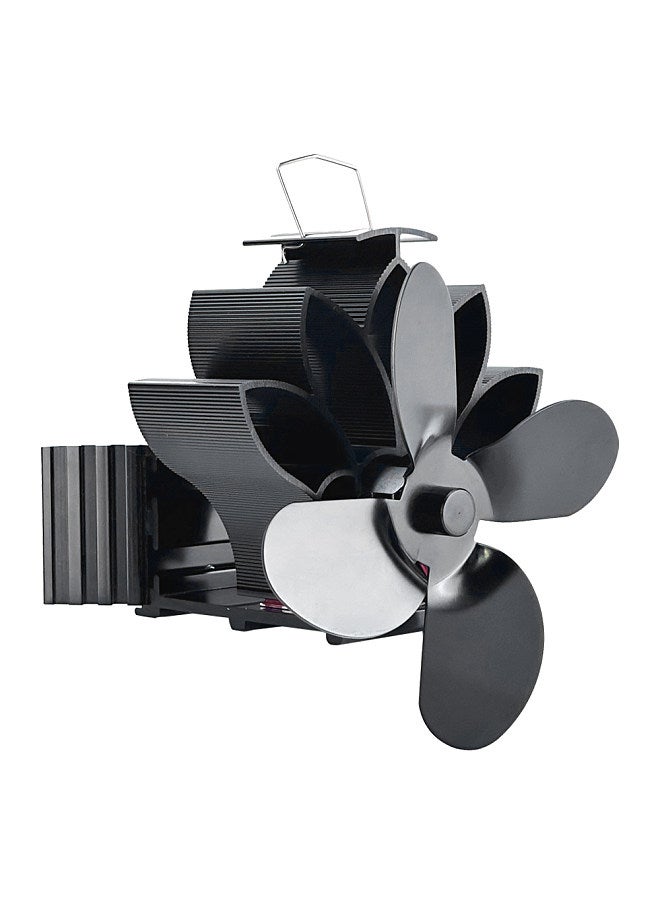 Wood Stove Fan Heat Powered Non-Electric Lotus Shaped Heat Distribution 4-Blade Silent Flue Pipe Hanging Fireplace Fan with Magnetic Thermometer for Home Wood Burning Stove/Log Burner  - Image 2