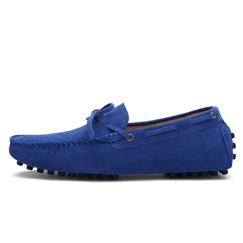 Men's Suede Beanie Shoes Lace-Up Driving Shoes Men's Shoes - Image 1