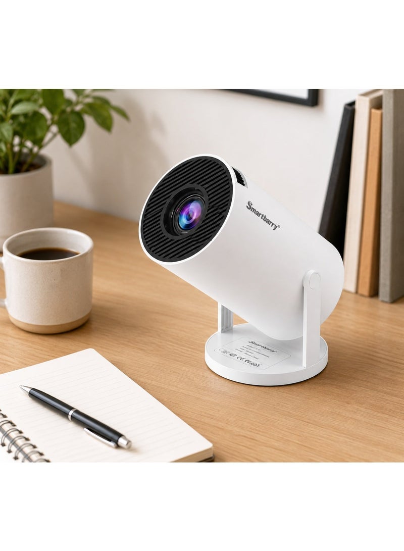 Smartbarry HT5 Portable Smart Projector, 5G WiFi, Android Smart System, 4K HDR Support, Native HD Projection, Auto Keystone Correction, Built-in Speaker, YouTube, Netflix & Prime Video, Remote Control Included - Image 2