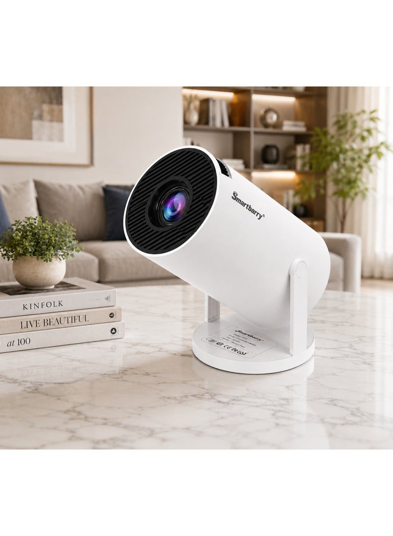 Smartbarry HT5 Portable Smart Projector, 5G WiFi, Android Smart System, 4K HDR Support, Native HD Projection, Auto Keystone Correction, Built-in Speaker, YouTube, Netflix & Prime Video, Remote Control Included - Image 5