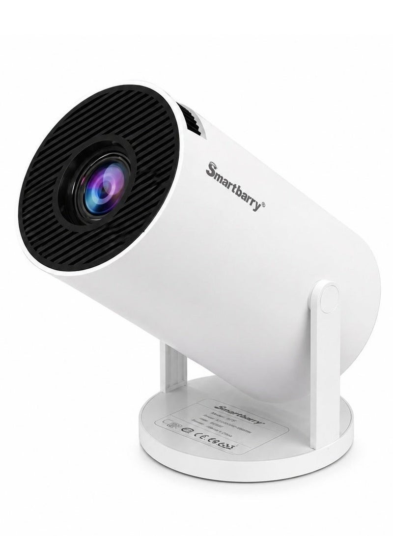 Smartbarry HT5 Portable Smart Projector, 5G WiFi, Android Smart System, 4K HDR Support, Native HD Projection, Auto Keystone Correction, Built-in Speaker, YouTube, Netflix & Prime Video, Remote Control Included - Image 1