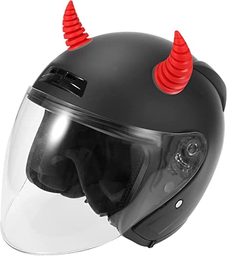 SELVIKE Devil's Helmet Thread Horn with Suction Rubber Pad for All Bikes and Motorcycles (Pack of 2) (RED) - Image 2