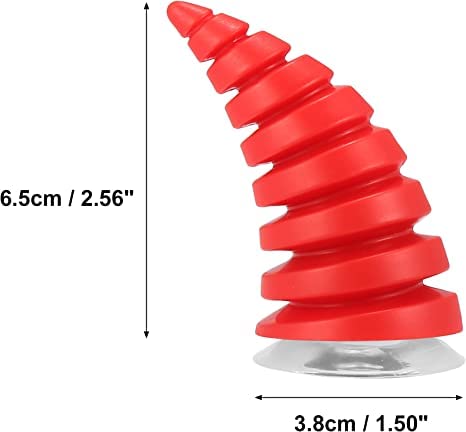 SELVIKE Devil's Helmet Thread Horn with Suction Rubber Pad for All Bikes and Motorcycles (Pack of 2) (RED) - Image 3