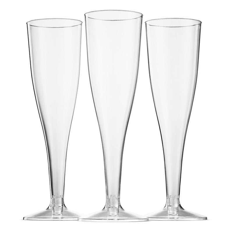 Munfix 100 Plastic Champagne Flutes - 5 Oz Disposable Clear Champagne Glasses for Parties, Mimosa Bar, Events, Wedding and Shower Party Supplies - Toasting Cocktail Cups - Image 2
