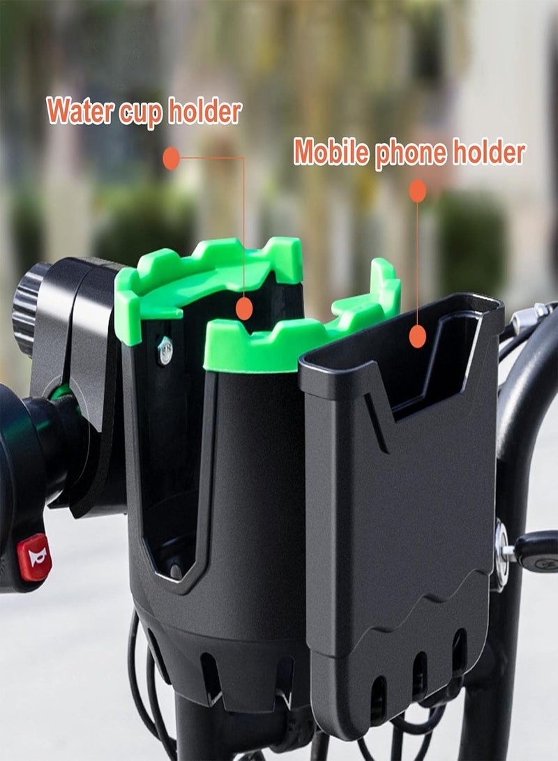 GGOOT Water Bottle Holder Handlebar Mount,Bike Cup Holder with Phone Storage - 360-degree Rotating Handlebar Drink Holder Mobile Phone Holder, Mountain Bike Motorbike Accessories for Cycling  - Image 4
