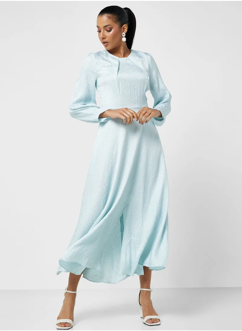 Closet London Balloon Sleeve Pleated Dress