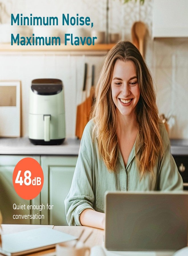 Cosori Air Fryer 2.1 Qt, 4-in-1 Small Mini Airfryer, Bake, Roast, Reheat, 97% Less Oil, Compact & Quiet, Nonstick & Dishwasher Safe Basket, 30 In-App Recipes with Nutrition Facts, Auto-Shut Off, Green - Image 3