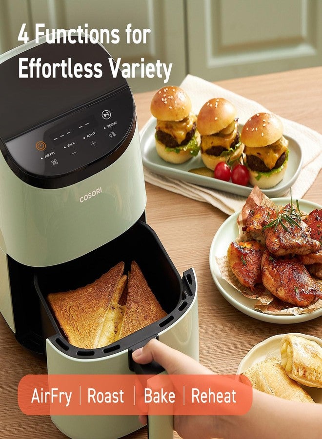 Cosori Air Fryer 2.1 Qt, 4-in-1 Small Mini Airfryer, Bake, Roast, Reheat, 97% Less Oil, Compact & Quiet, Nonstick & Dishwasher Safe Basket, 30 In-App Recipes with Nutrition Facts, Auto-Shut Off, Green - Image 4