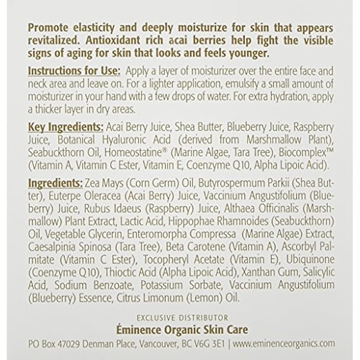 Eminence Organic Skincare Firm Skin Acai Moisturizer with Hyaluronic Acid, 2 Fluid Ounce (2254/Em) - Image 3