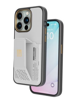 LEVELO Levelo iPhone 15 Pro Max Morphix Gripstand Case With Cardholder - Grey  - Image 1